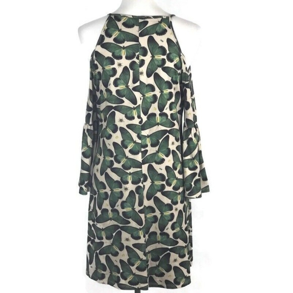 Marfinno Dress Small/Medium Green Cold Shoulder - Picture 2 of 6